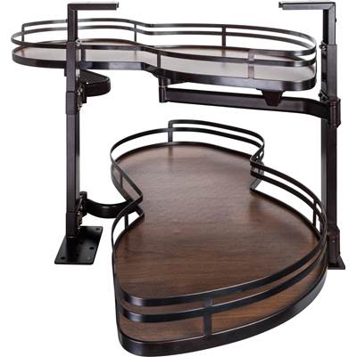 Hardware Resources Blind Corner Swingout - 15" - Right in Oil Rubbed Bronze and Walnut