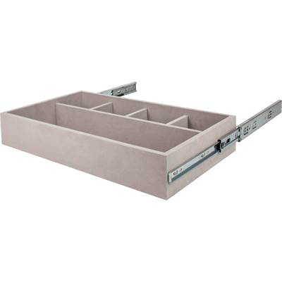 Hardware Resources Jewelry Organizer Drawer - 5-Compartment Felt in Grey