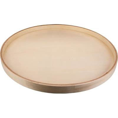 Hardware Resources 20" Round Banded Wood Lazy Susan Shelf with Swivel in UV Coated
