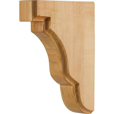 Hardware Resources Square Edge Corbel - 1-3/4" W x 5" D x 7" H - Hard Maple in Unfinished