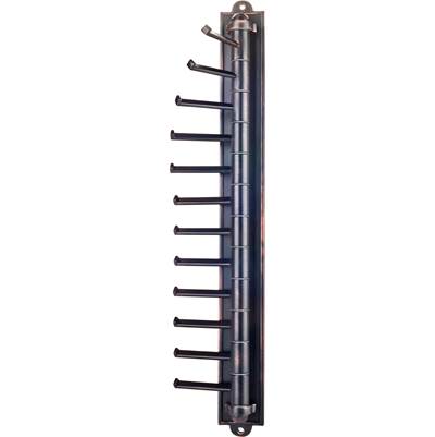 Hardware Resources Cascading Tie Organizer - 12-Hook in Brushed Oil Rubbed Bronze