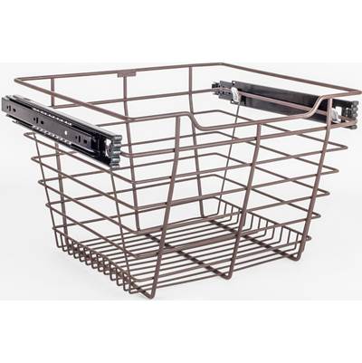 Hardware Resources Closet Pullout Basket with Slides - 14"D x 17"W x 11"H in Dark Bronze