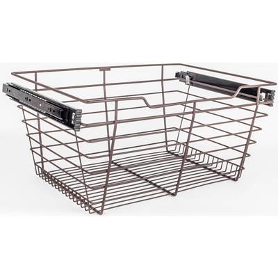 Hardware Resources Closet Pullout Basket with Slides - 14"D x 23"W x 11"H in Dark Bronze
