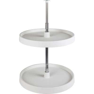 Hardware Resources 18'' Round Two-Shelf Plastic Lazy Susan Set in White