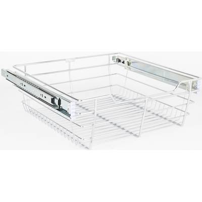 Hardware Resources Closet Pullout Basket with Slides - 14'' D x 17'' W x 6'' H in Polished Chrome