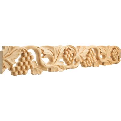 Hardware Resources Grape Hand Carved Moulding - 1" D x 4" H - Alder in Unfinished