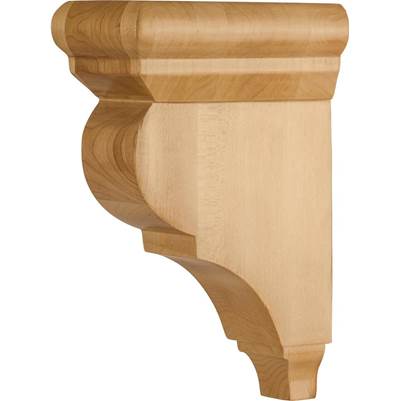 Hardware Resources 3'' W x 5-1/2'' D x 8'' H Rubberwood Smooth Corbel in Unfinished