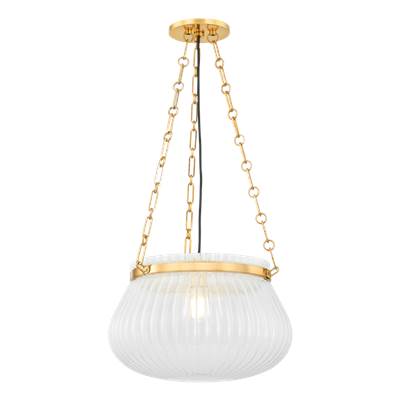 Hudson Valley Granby Pendant in Aged Brass