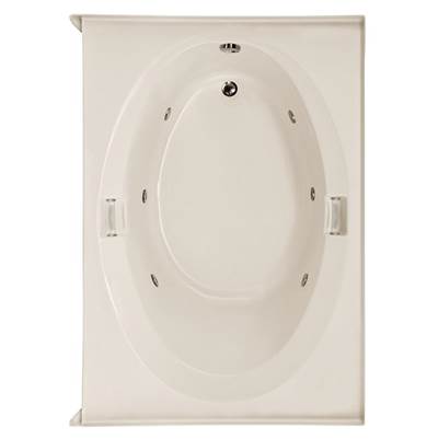 Hydro Systems Marie 60" x 42" Whirlpool Alcove Bath - Right Drain in Biscuit