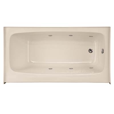 Hydro Systems Regan 60" x 36" Whirlpool Alcove Bath - Right Drain in Biscuit