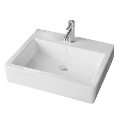 Icera Box 24 Vessel Bathroom Sink in White