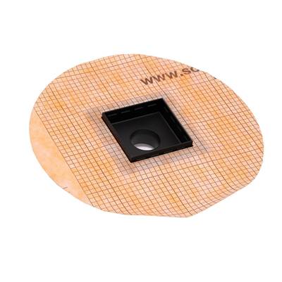 Infinity Drain Premium Center Drain 5'' x 5'' Drain Flange - 2-Throat with Schluter Kerdi in Matte Black