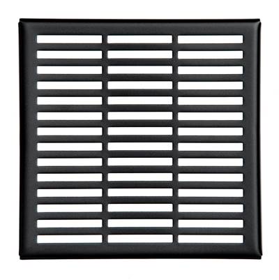 Infinity Drain Pro Series Center Drain - 4" x 4" - LN4 Slotted Pattern - Top Plate in Matte Black