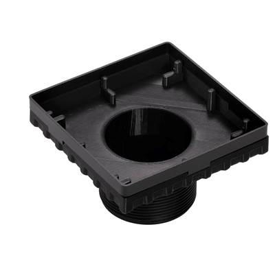Infinity Drain Pro Series Center Drain - 4" x 4" - 2" ABS Throat in Matte Black