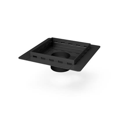 Infinity Drain Premium Center Drain - 5" x 5" - 2" Throat in Matte Black