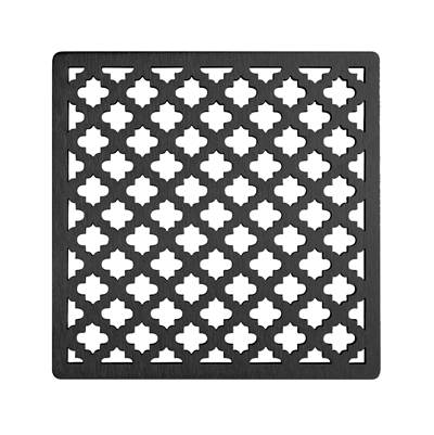 Infinity Drain 5" x 5" Moor Pattern Decorative Plate in Matte Black