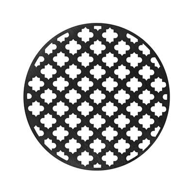 Infinity Drain 5" Round Moor Pattern Decorative Plate in Matte Black