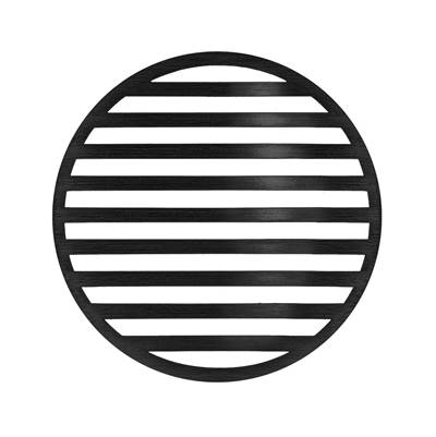 Infinity Drain 5" Round Lines Pattern Decorative Plate in Matte Black