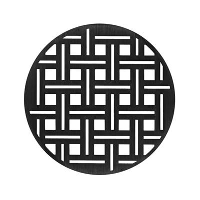 Infinity Drain 5" Round Weave Pattern Decorative Plate in Matte Black