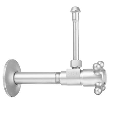 Jaclo Quarter Turn Ceramic Disc Angle Pattern Faucet Supply Kit - 1/2'' IPS x 3/8'' O.D. - Cross Handle - 20'' Tubes in Antique Brass