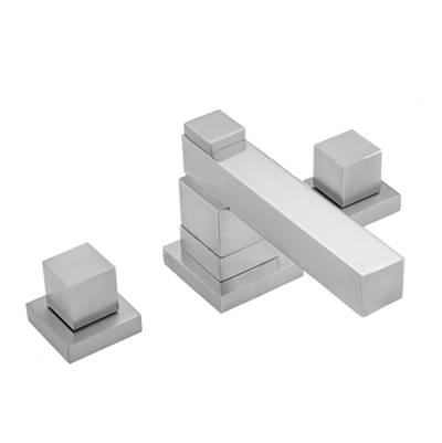 Jaclo CUBIX Double Stack Widespread Bathroom Faucet - Cube Handle - 0.5 GPM in Antique Brass