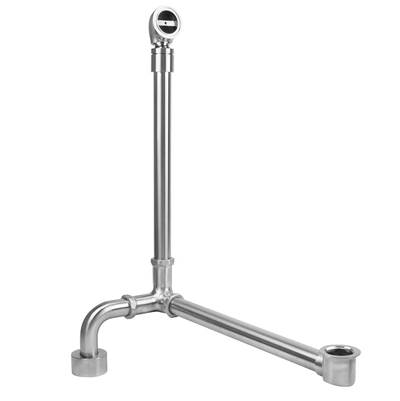 Jaclo Brass Tub Drain - Side Outlet with Pivot Neck - Fully Polished and Plated in Antique Brass