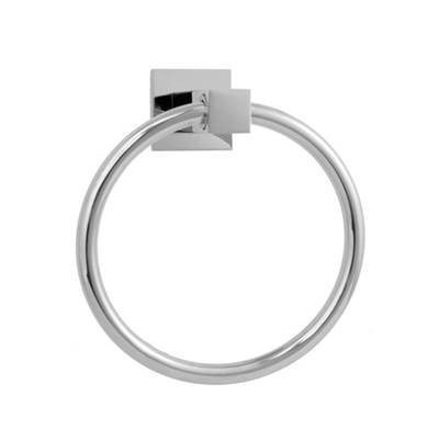 Jaclo Cubix II Towel Ring in Antique Brass