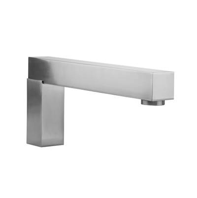 Jaclo Cubix Deck Mount Tub Spout - Over the Top in Aged Unlacquered Brass