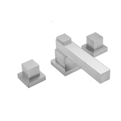 Jaclo Cubix II Widespread Bathroom Faucet - Cube Handles - 1.2 GPM in Antique Brass
