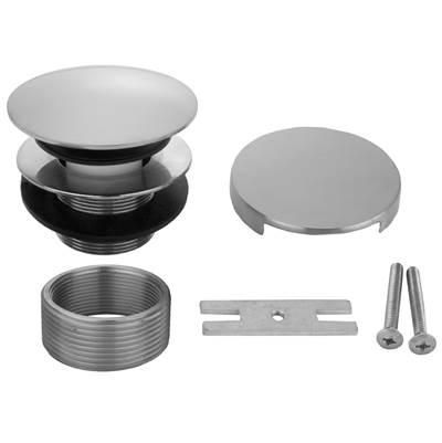 Jaclo Round Top Toe Control Tub Drain - Round No Hole Faceplate in Almond