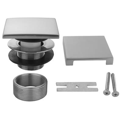 Jaclo Square Top Toe Control Tub Drain - Square No Hole Faceplate in Almond