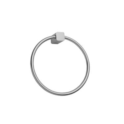 Jaclo Cubix II Towel Ring in Antique Brass