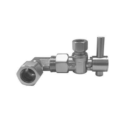 Jaclo Contempo Quarter Turn Lever Handle Supply Valve - 1/2'' IPS x 3/8'' O.D. in Antique Brass