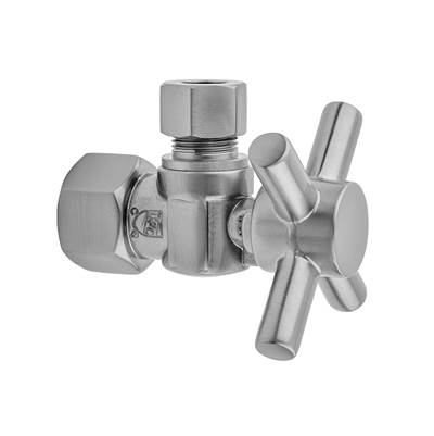 Jaclo Quarter Turn 1/2" IPS x 3/8" O.D. Supply Valve - Contempo Cross in Caramel Bronze