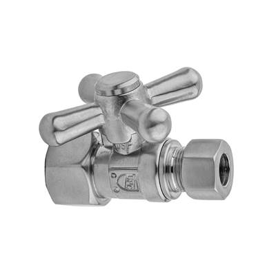 Jaclo Quarter Turn Straight Pattern 1/2'' IPS x 1/2'' O.D. Supply Valve - Cross Handle in Caramel Bronze