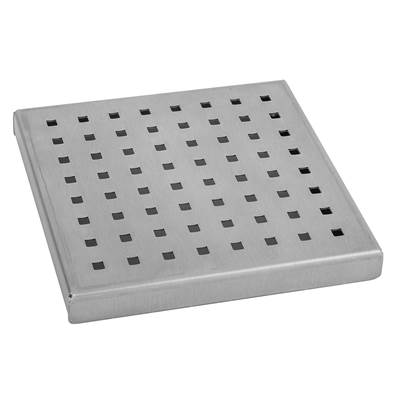 Jaclo 6'' x 6'' Square Dotted Channel Drain Grate in Brushed Stainless