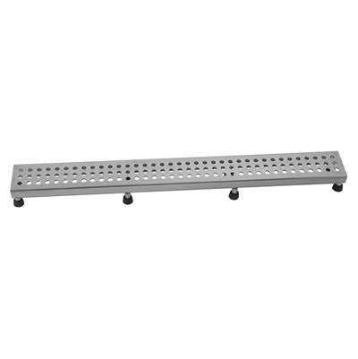 Jaclo 36" Channel Drain Round Dotted Grate in Brushed Stainless