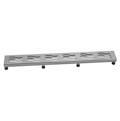 Jaclo 36" Channel Drain - Wave Grate in Brushed Stainless