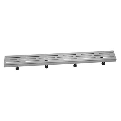Jaclo 36" Channel Drain - Slotted Line Hole Grate in Brushed Stainless