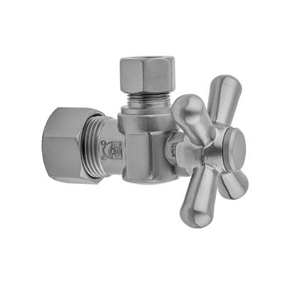 Jaclo Quarter Turn Angle Supply Valve - 5/8" O.D. Compression x 1/2" O.D. - Cross Handle in Caramel Bronze