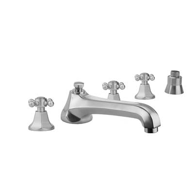 Jaclo Astor Roman Tub Set - Two-Handle - Straight Handshower in Antique Brass