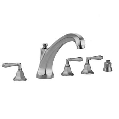 Jaclo Astor Roman Tub Set - Two-Handle - High Spout - Straight Handshower in Antique Brass