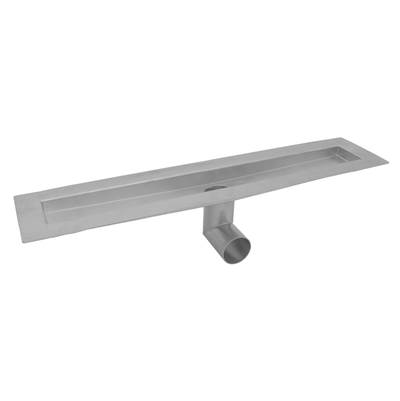 Jaclo 24" Zeroedge Side Outlet Channel Drain Body in Brushed Stainless