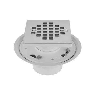 Jaclo 2" or 3" Square PVC Complete Shower Drain in Antique Brass