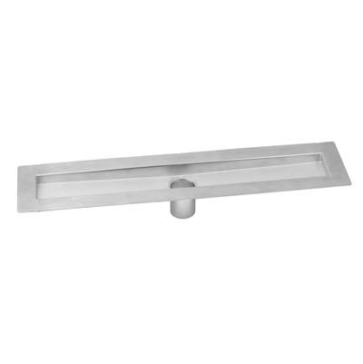 Jaclo 24" Zero-Edge Bottom Outlet Channel Drain Body in Brushed Stainless