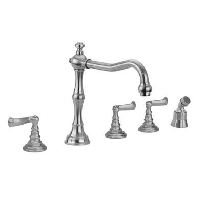 Jaclo Roaring 20's Roman Tub Set - Ribbon Lever Handles - Angled Handshower in Oil Rubbed Bronze