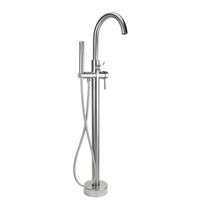 Jaclo Uptown Contempo Freestanding Tub Filler - Handshower & Hose in Antique Brass