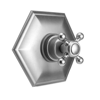 Jaclo Pressure Balance Valve Trim - Hex Plate - Hex Lever in Antique Brass