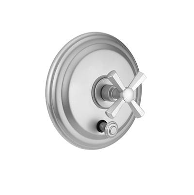 Jaclo Contempo Pressure Balance Trim with Integrated Diverter - Round Step Plate - Hex Cross Handle in Polished Gold
