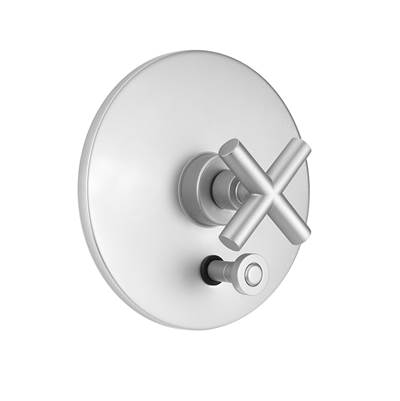 Jaclo Pressure Balance Trim with Diverter - Round Plate with Contempo Slim Cross in Polished Gold